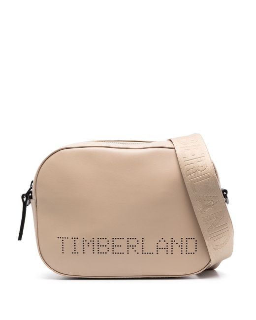 Timberland perforated-logo leather shoulder bag