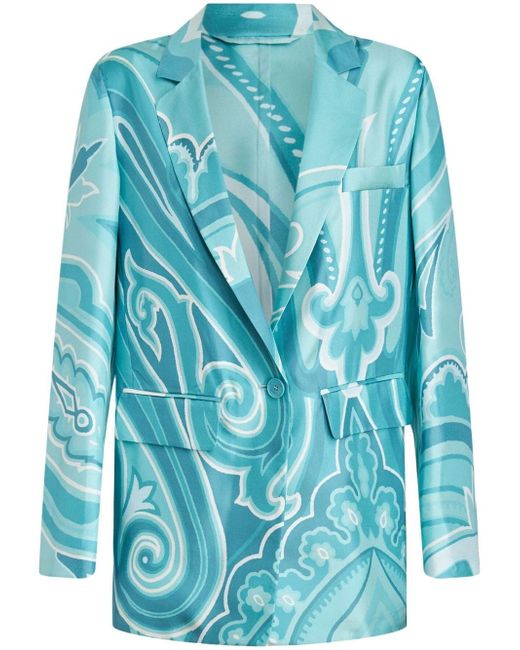 Etro swirl-print silk blazer