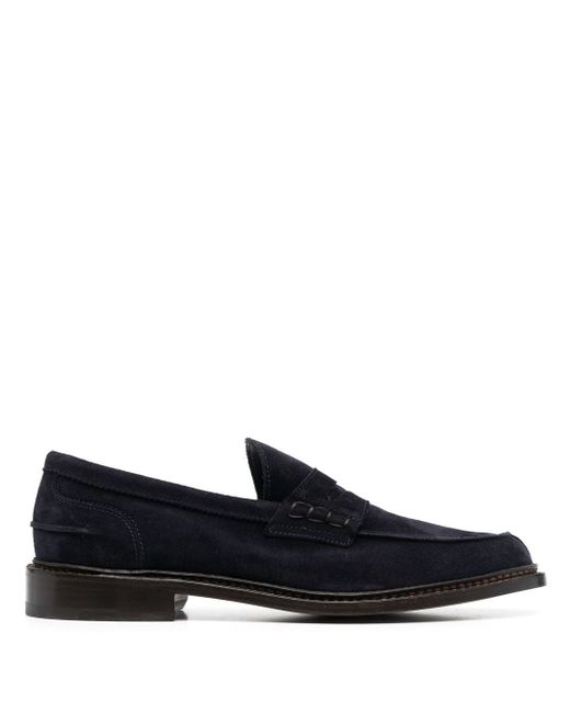 Tricker'S penny-slot calf-suede loafers