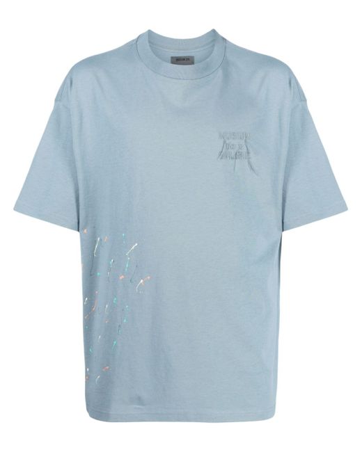 Musium Div. paint-splatter-detail cotton T-shirt