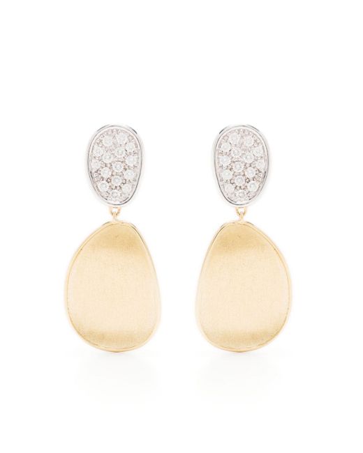 Marco Bicego 18kt yellow and white Small Lunaria Chandelier diamond drop earrings