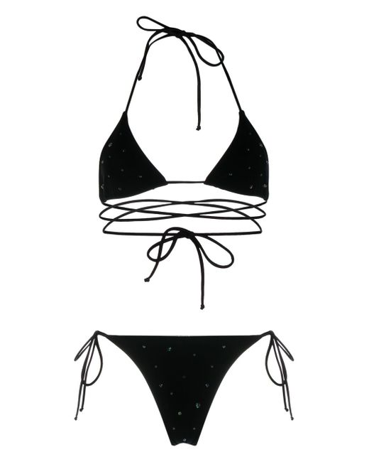 Alessandra Rich crystal-embellished bikini