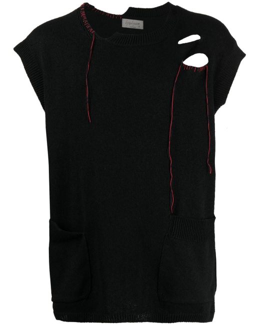 Yohji Yamamoto hole-detail sleeveless vest