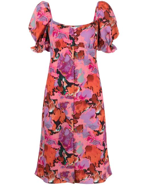 PS Paul Smith floral-print balloon sleeves dress