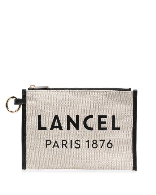 Lancel logo-print clutch bag