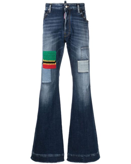 Dsquared2 patchwork wide-leg jeans