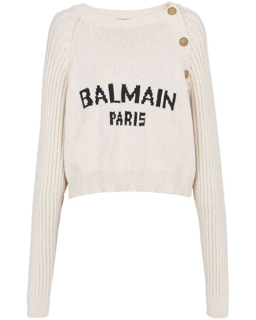 Balmain cropped knitted pullover