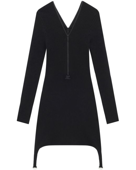 Courrèges ribbed-knit zip-up dress
