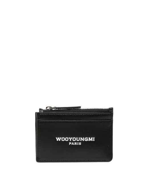 Wooyoungmi logo-print leather cardholder