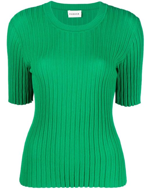 P.A.R.O.S.H. ribbed-knit short-sleeve top