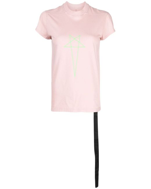 Rick Owens DRKSHDW contrasting logo-print cotton T-shirt