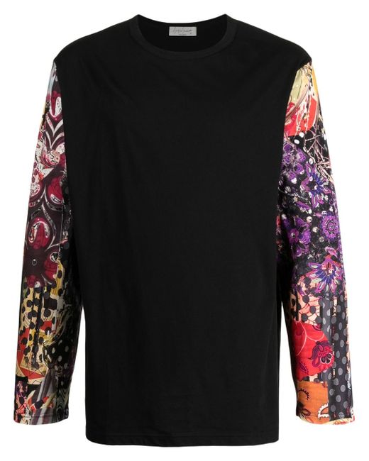 Yohji Yamamoto patchwork-design long-sleeve T-shirt