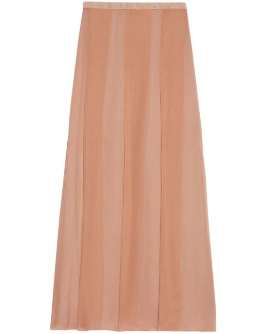 Gucci pleated silk-chiffon maxi skirt