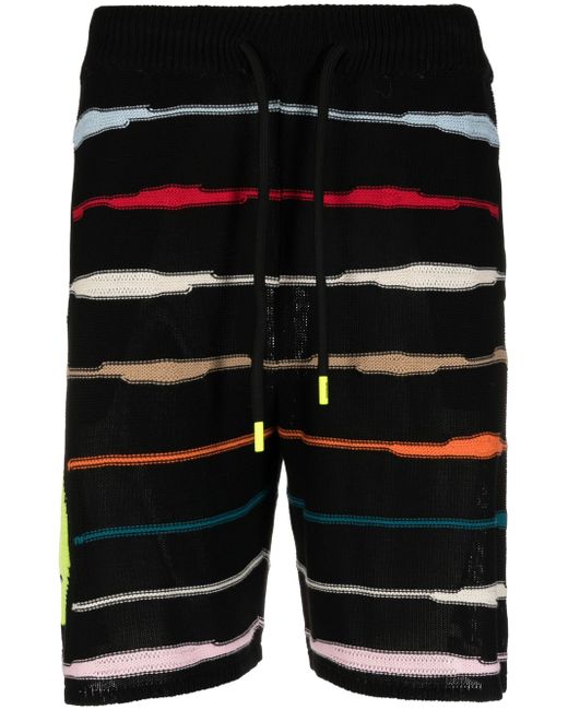 Barrow intarsia-knit logo striped shorts