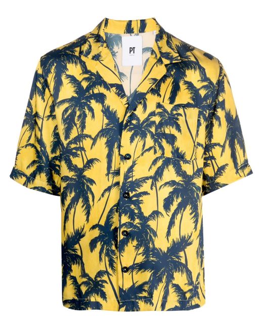 PT Torino palm tree-print shirt