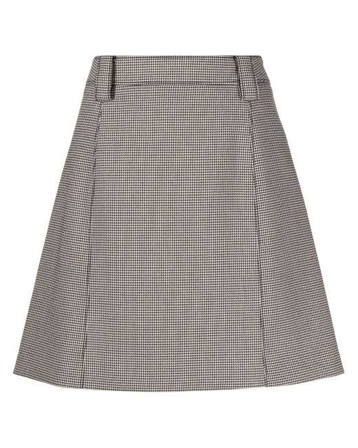 PS Paul Smith houndstooth-pattern A-line skirt