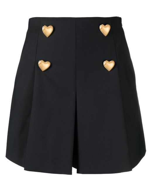 Moschino heart-shaped button detail shorts