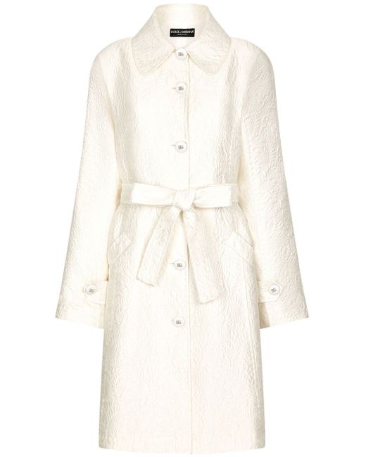 Dolce & Gabbana jacquard belted trench coat