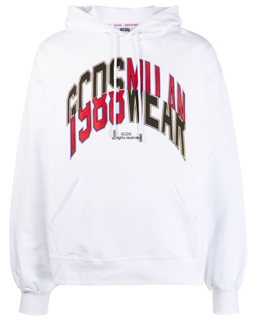 Gcds logo-print cotton hoodie
