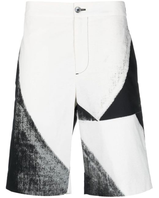 Alexander McQueen abstarct-print cotton Bermuda shorts