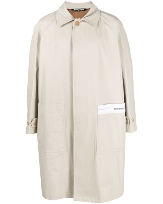Palm Angels logo cotton trench coat