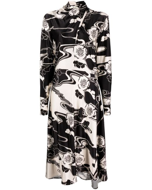 Jil Sander floral-print asymmetric dress