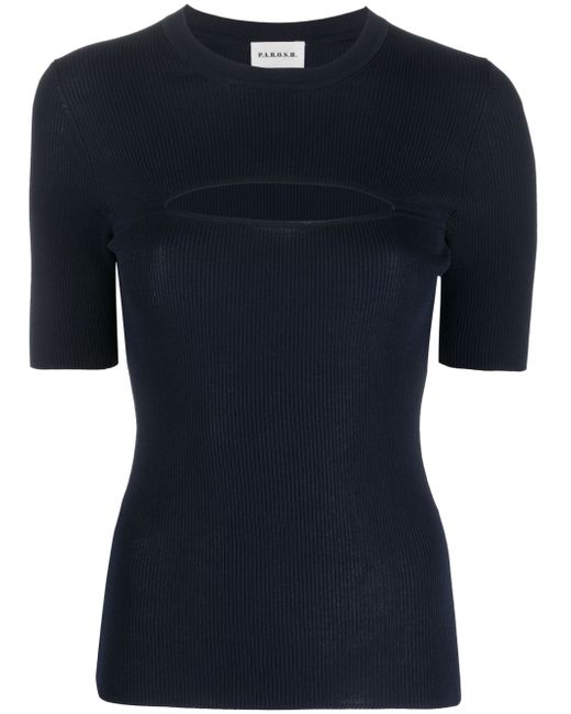 P.A.R.O.S.H. cut-out fine-ribbed top