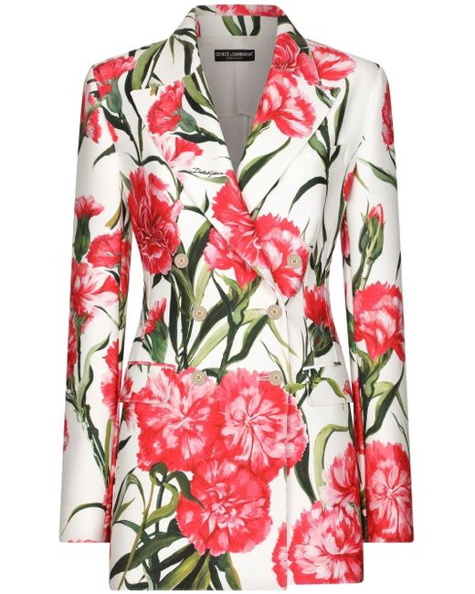 Dolce & Gabbana floral-print double-breasted blazer