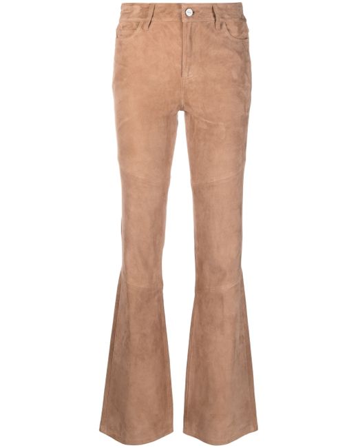 Paige cotton-blend flared trousers