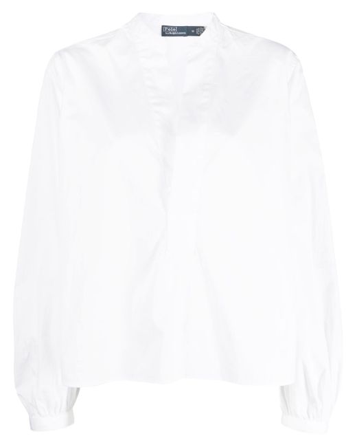 Polo Ralph Lauren long-sleeve v-neck cotton blouse