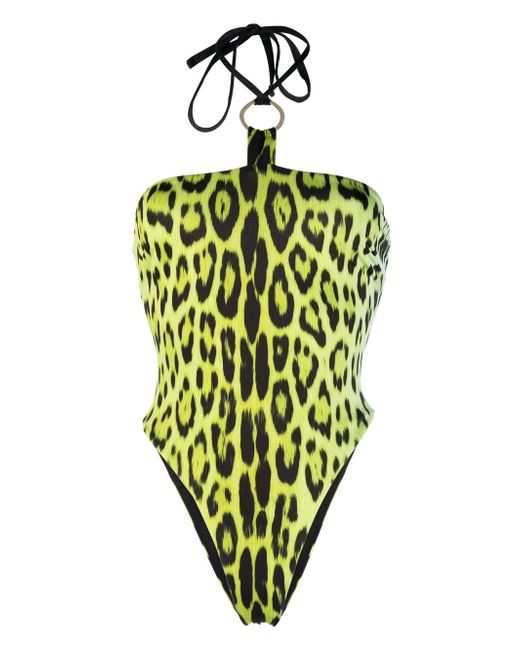 Roberto Cavalli leopard print halterneck swimsuit