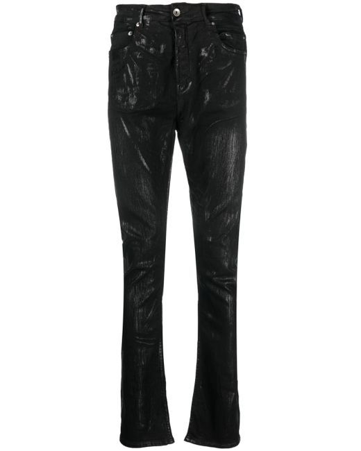 Rick Owens foiled-finish skinny jeans