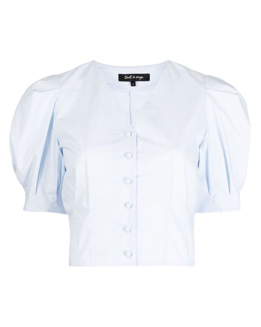 tout a coup puff-sleeves cropped blouse