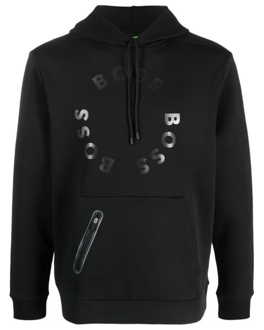 Boss logo-print drawstring hoodie