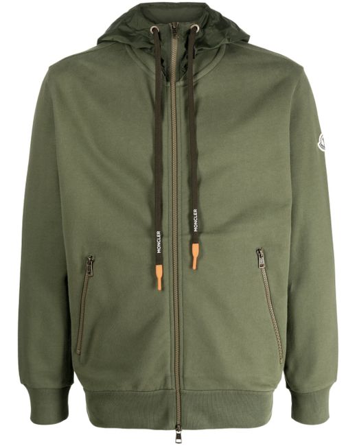 Moncler logo patch zipped hoodie