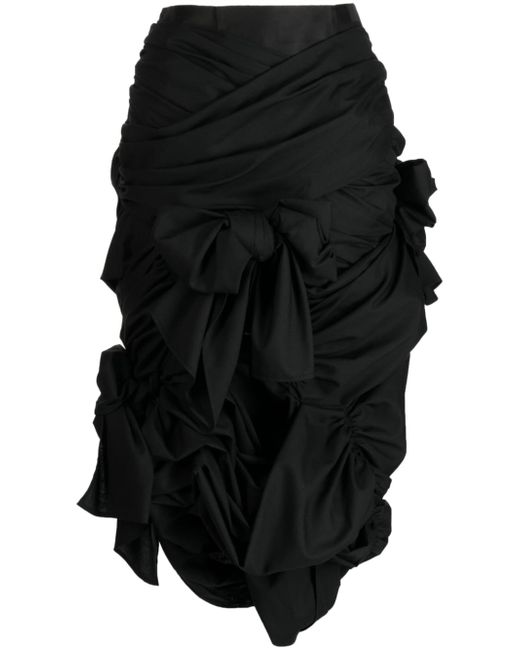 Comme des Garçons TAO bow-detail gathered ruched asymmetric skirt