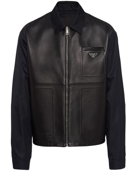 Prada Re-Nylon leather jacket