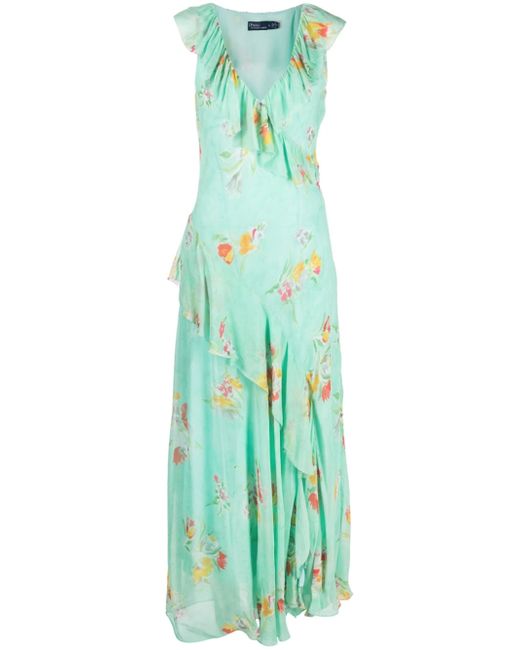 Polo Ralph Lauren floral-print ruffled maxi dress