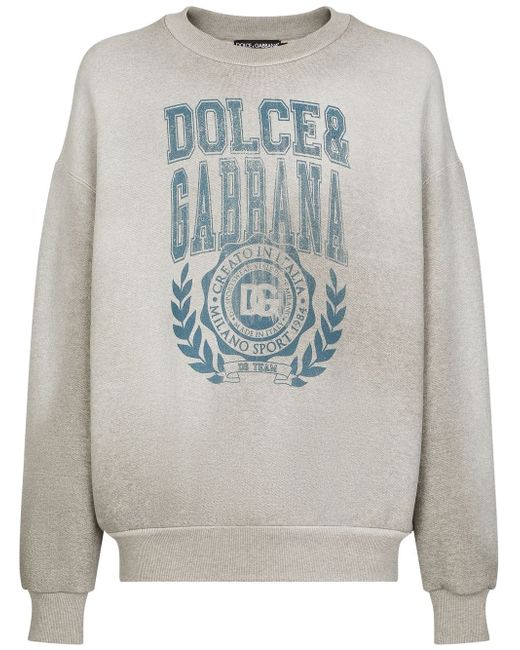 Dolce & Gabbana logo-print crew neck jumper