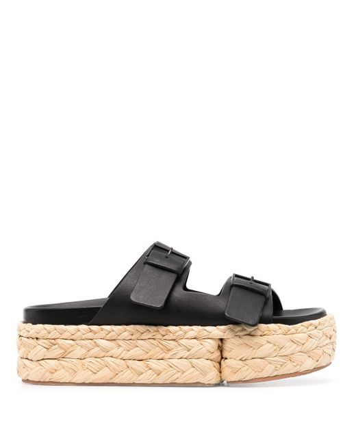 Clergerie double buckle wedge sandals