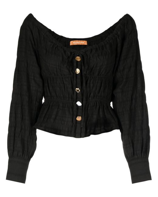 Rejina Pyo Effi smocked cotton blouse