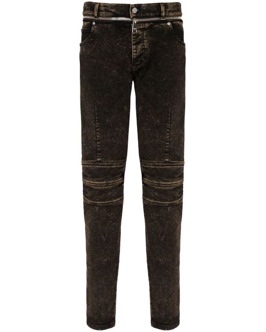 Balmain faded-denim straight-leg jeans