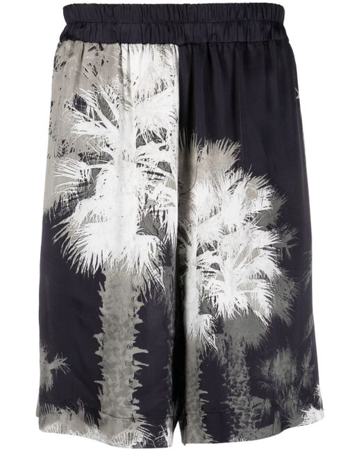 Laneus palm-tree print shorts
