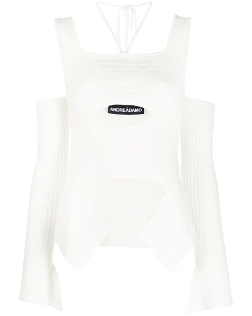 Andreādamo cut-out detail ribbed knit top