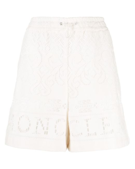 Moncler crochet-lace drawstring shorts