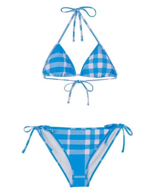 Burberry Check Stretch Nylon Triangle Bikini