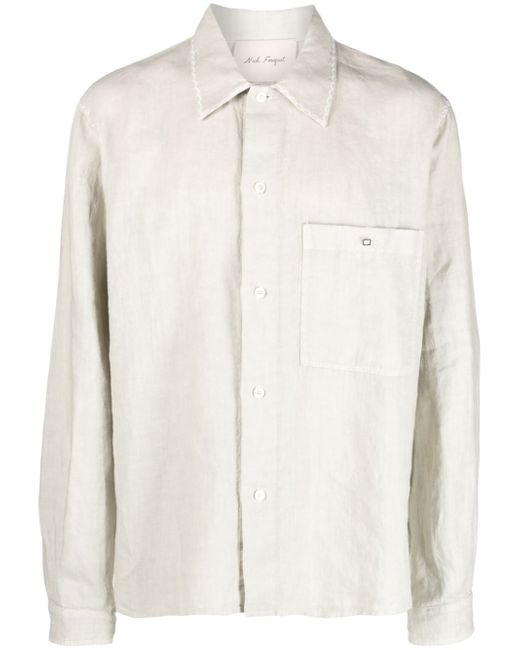 Nick Fouquet decorative-stitching linen shirt