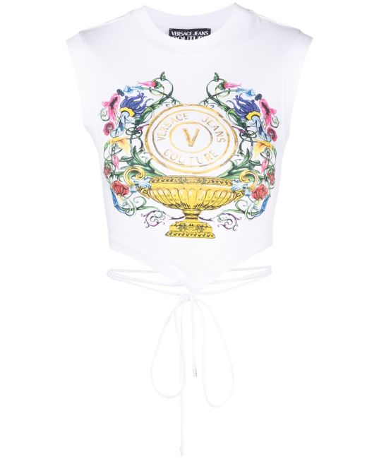 Versace Jeans Couture logo-print sleeveless top