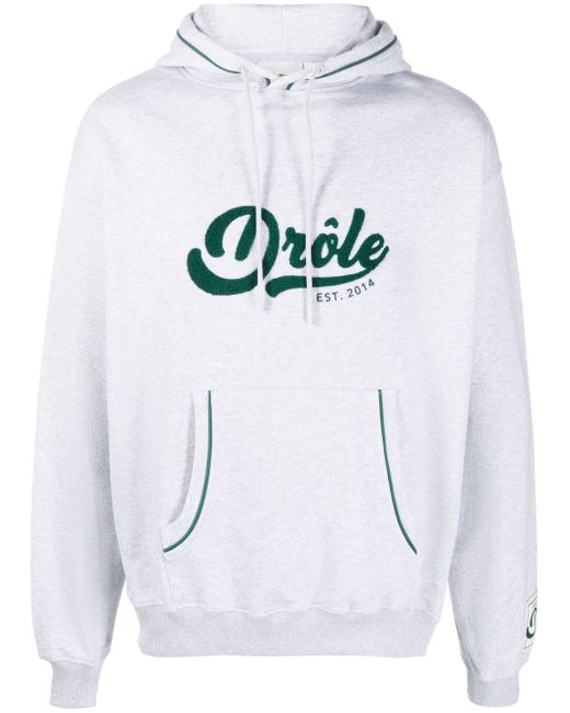 Drôle De Monsieur logo-print cotton hoodie