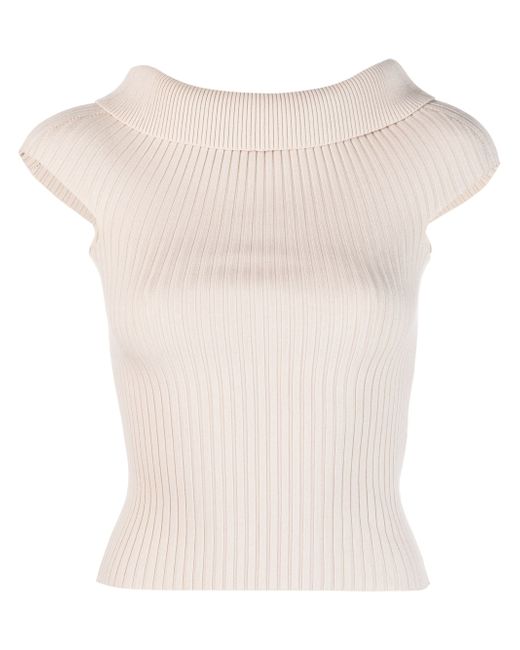 Semicouture ribbed sleeveless top